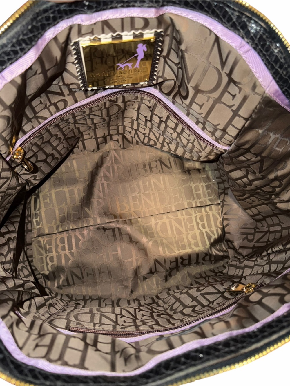 Henri Bendel Disturbed Stripe Luggage Shoulder Bag - Picture 11 of 12